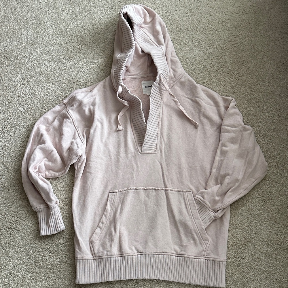 Aerie Soft Pink Knit Hoodie